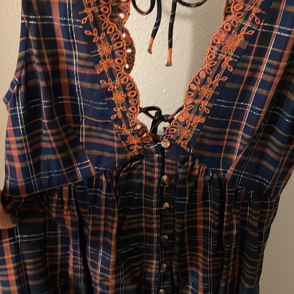 Anthropologie Eyelet Plaid Dress - Picture 5 of 7